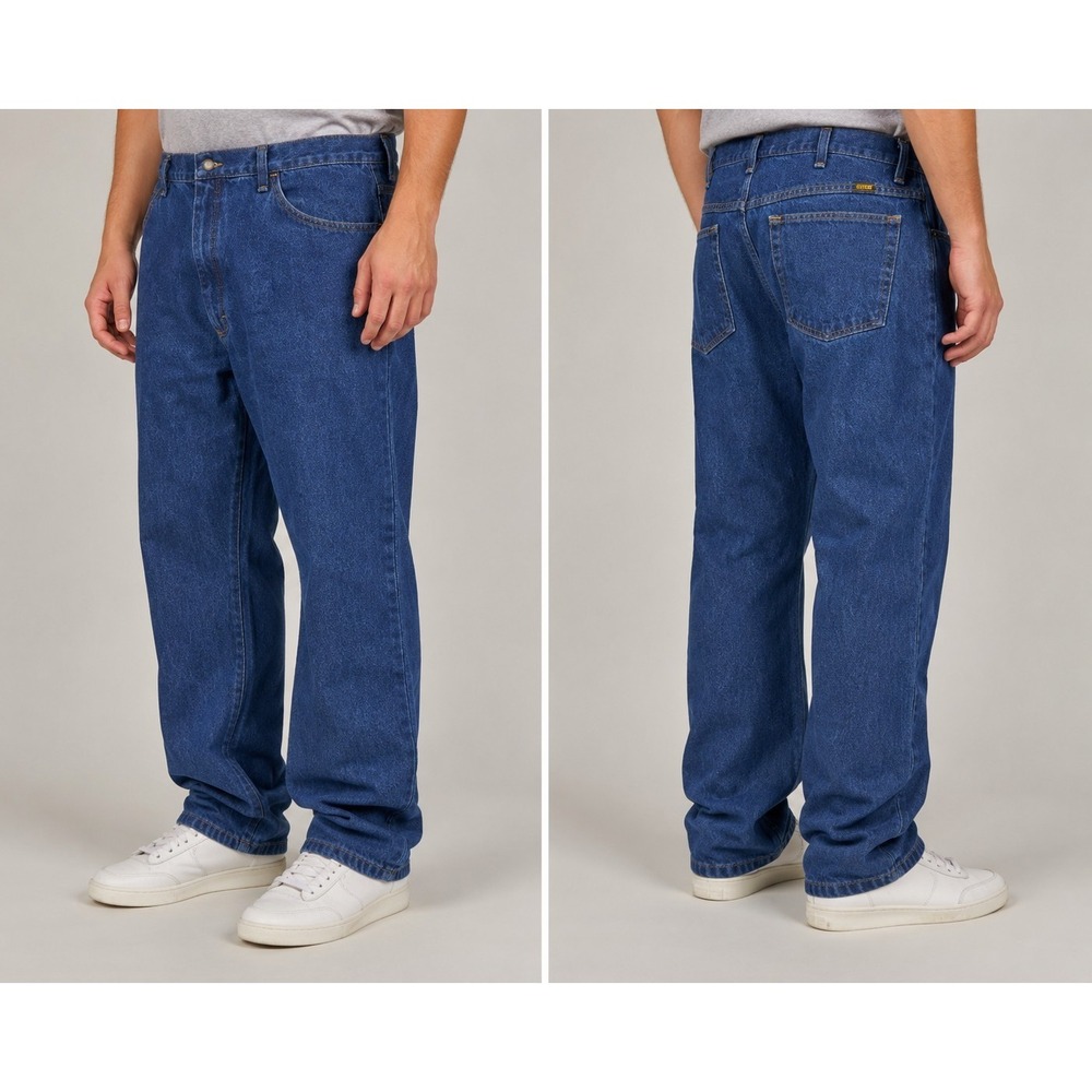 Rustler Men's Relaxed Fit Straight Leg Blue Jeans Size 40x30 Made in Mexico